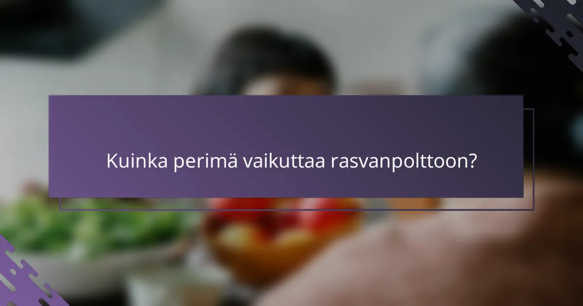 Kuinka perimä vaikuttaa rasvanpolttoon?